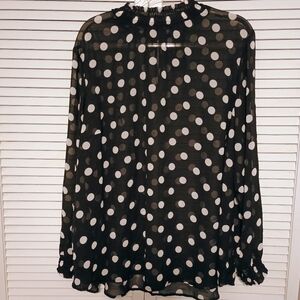 Plus size 3x chiffon Polka dot top